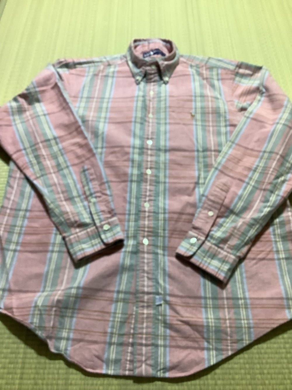 Ralph Lauren Plaid Long Sleeve Button Down Shirt Pink Green Blue XL Polo Pony